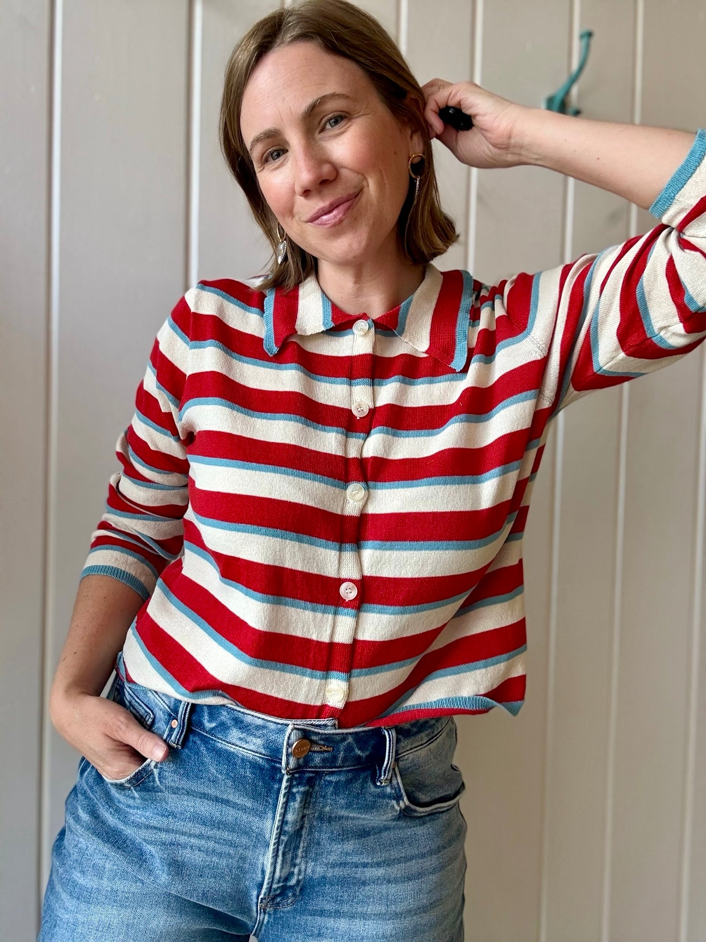 Sadie Striped Knit Cardigan