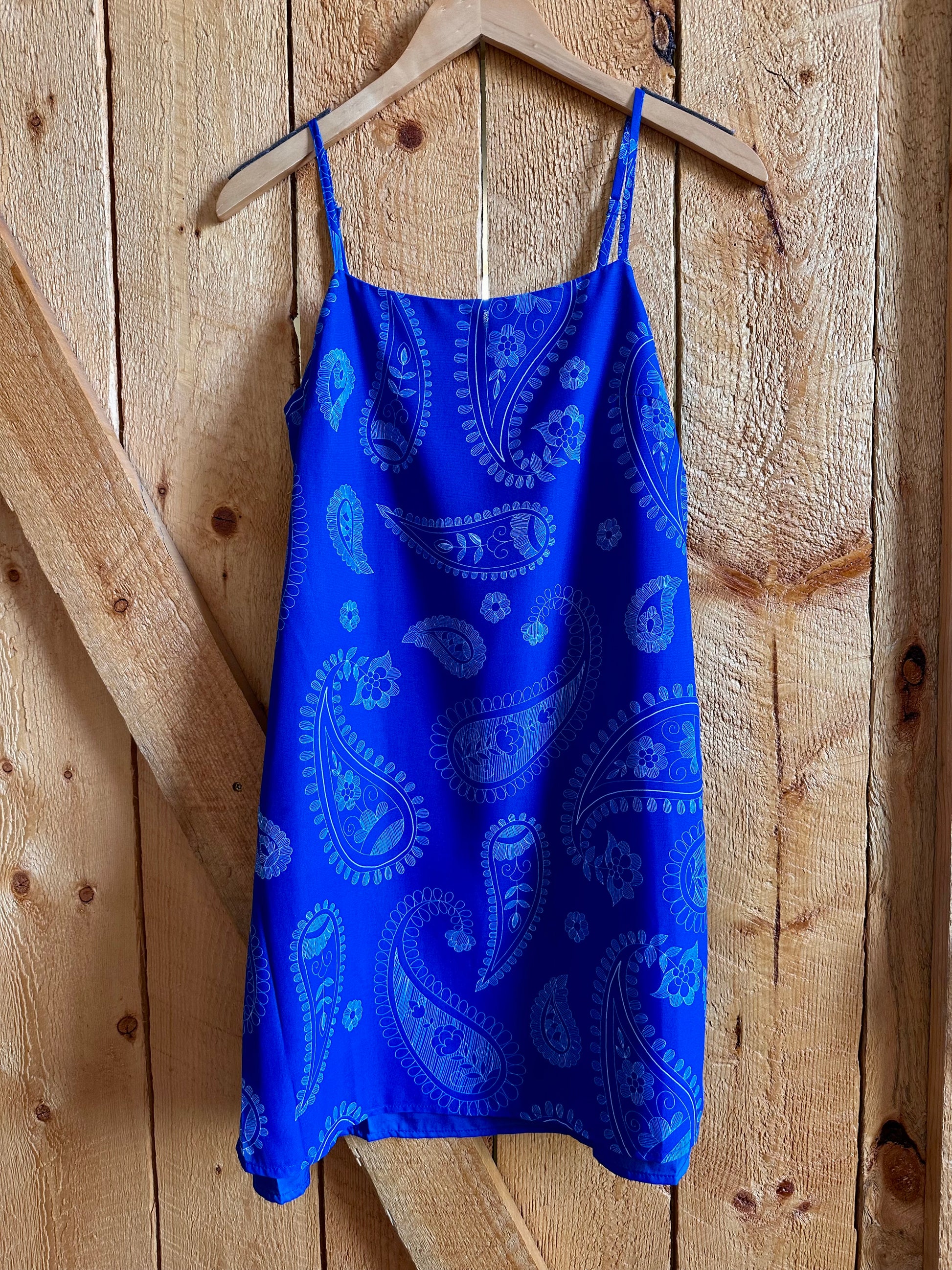 bandana mini dress Abigail Bandana Print Cobalt Blue Mini Dress