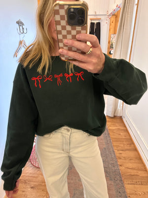 Embroidery Ribbon Oversized Sweatshirt