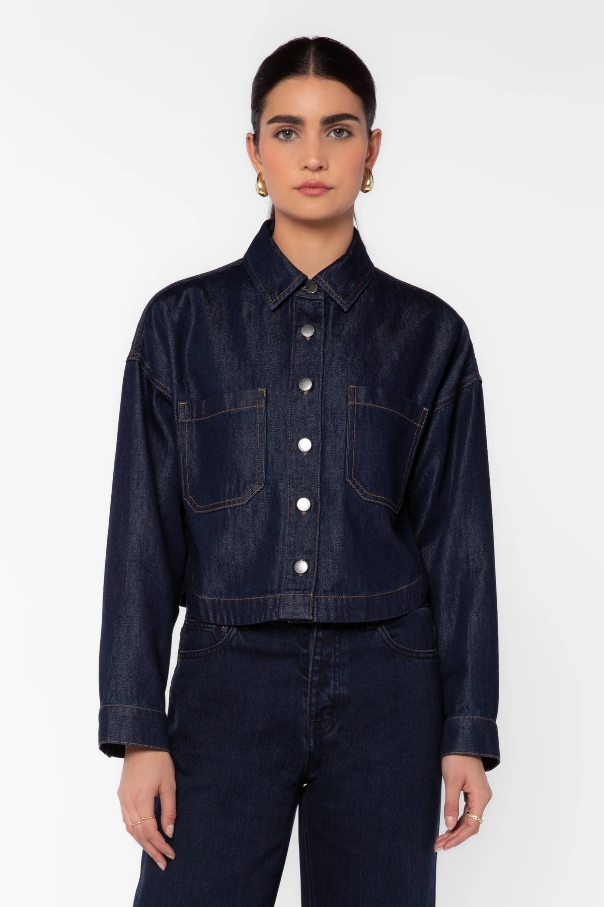 Bastille Indigo Denim Cropped Shirt