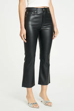 Shy Girl Crop Flare Faux Leather Pants