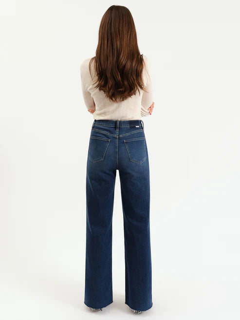 Far Out High Rise Wide Leg Denim Dk Wash