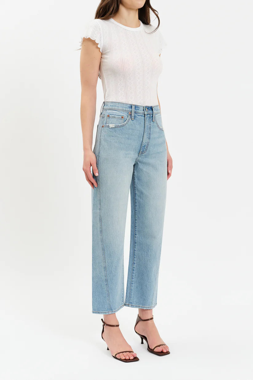 Westward High Rise Seamed Barrel Denim