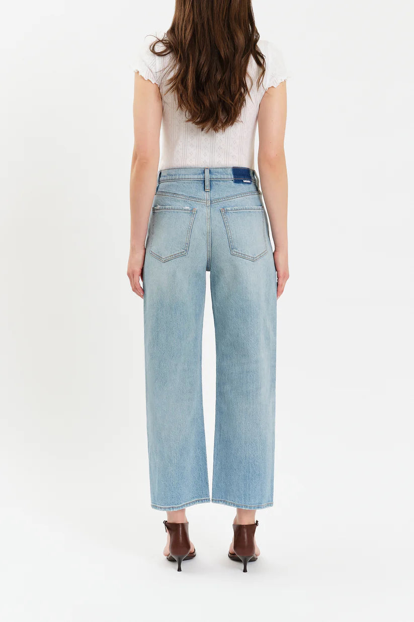 Westward High Rise Seamed Barrel Denim