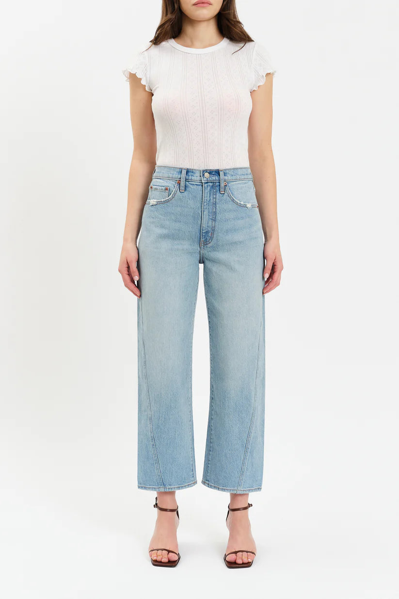 Westward High Rise Seamed Barrel Denim