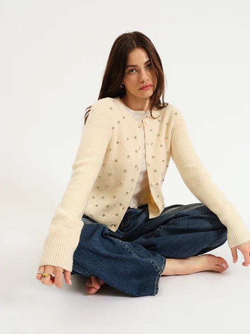 Muse Embellished Crewneck Cardigan