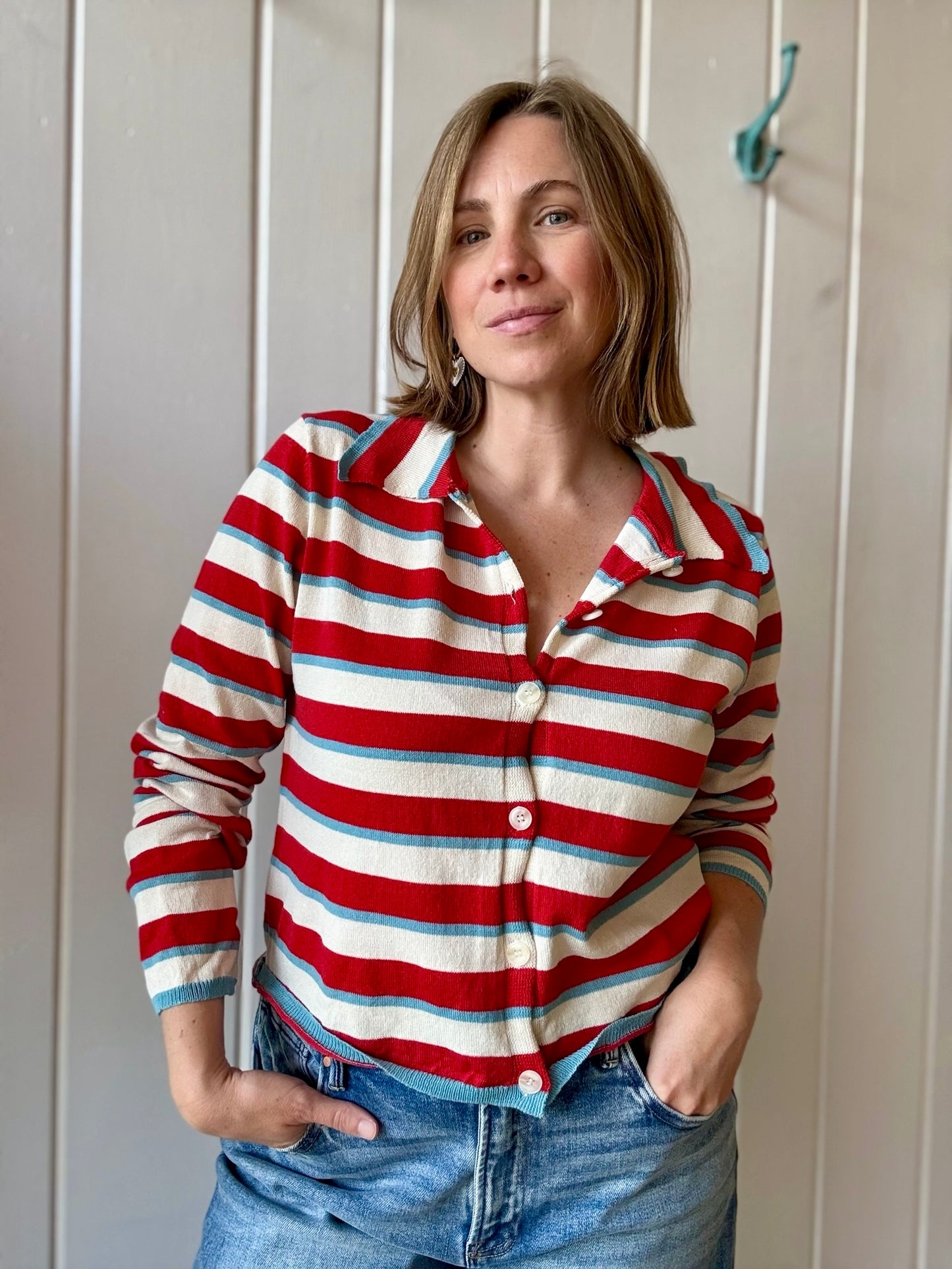 Sadie Striped Knit Cardigan