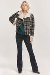 Alvie Zipper Front Collar Plaid Jacket