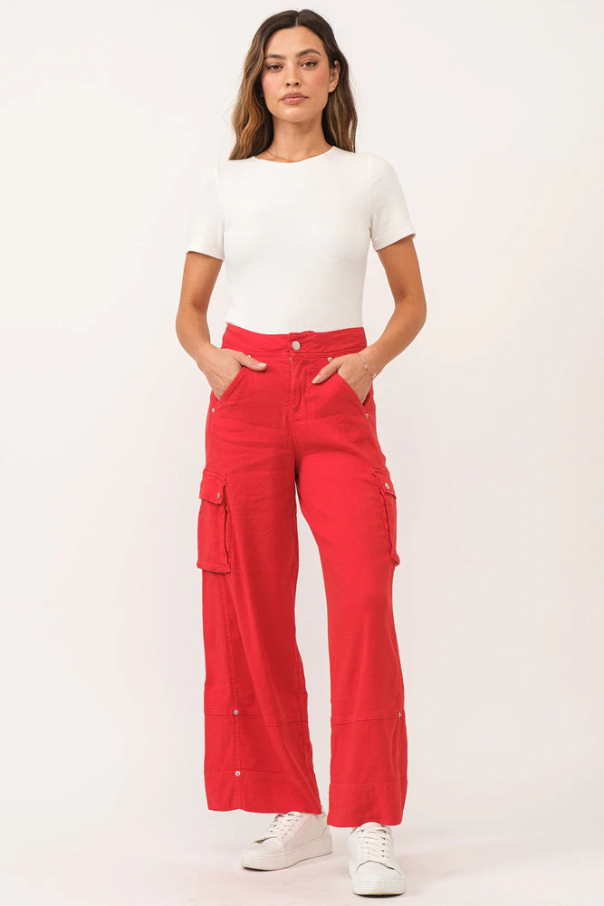 Super High Cargo Ankle Wide Leg Pant