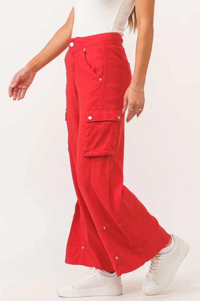 Super High Cargo Ankle Wide Leg Pant