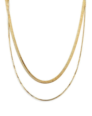 Double Chain Herringbone Necklace