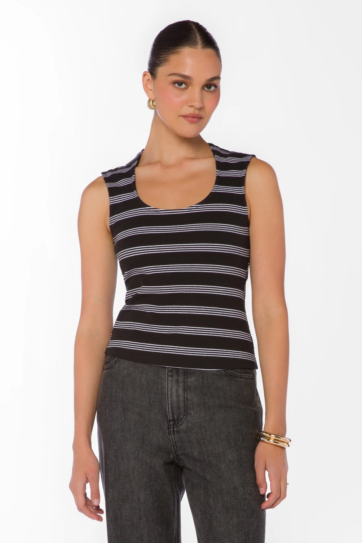 Hayes Black Striped Top