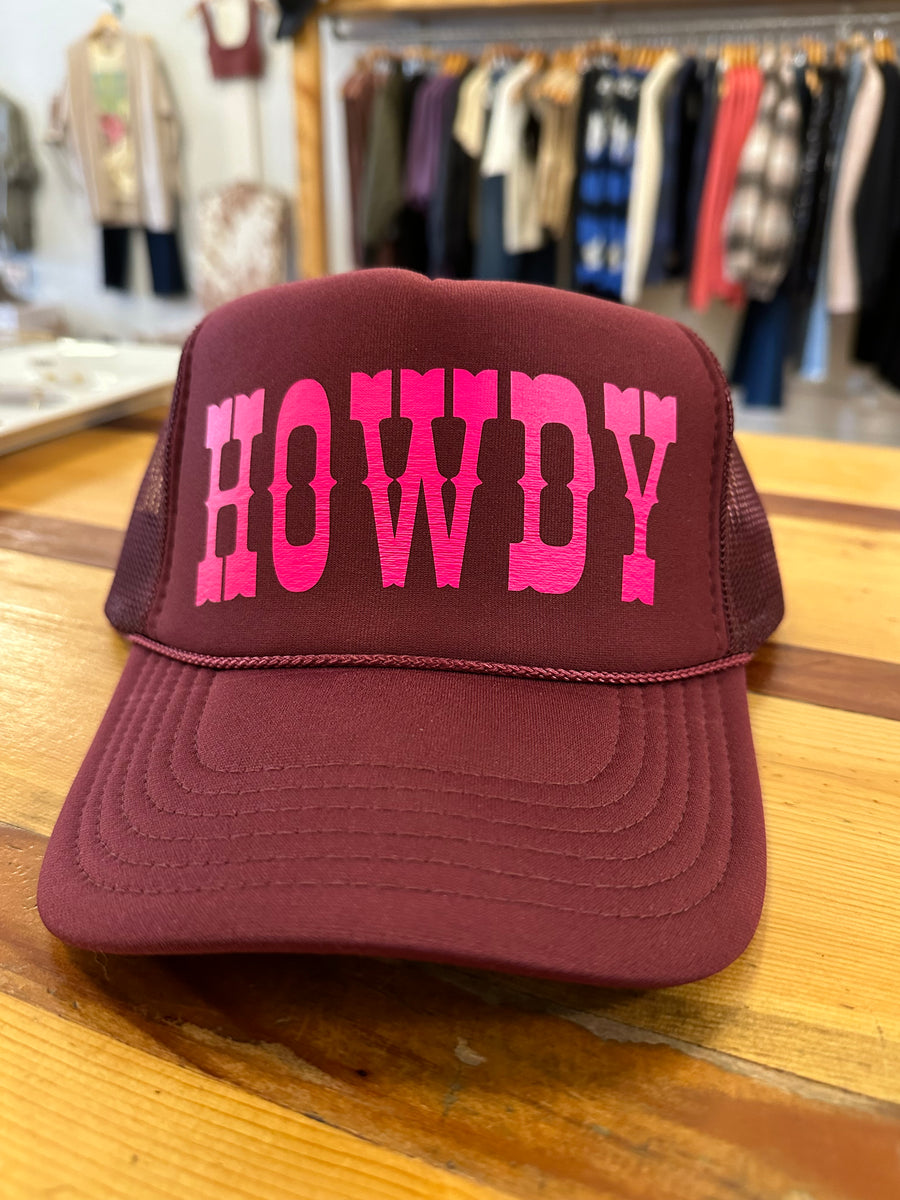 Howdy Maroon Trucker Hat – Opal Boutique