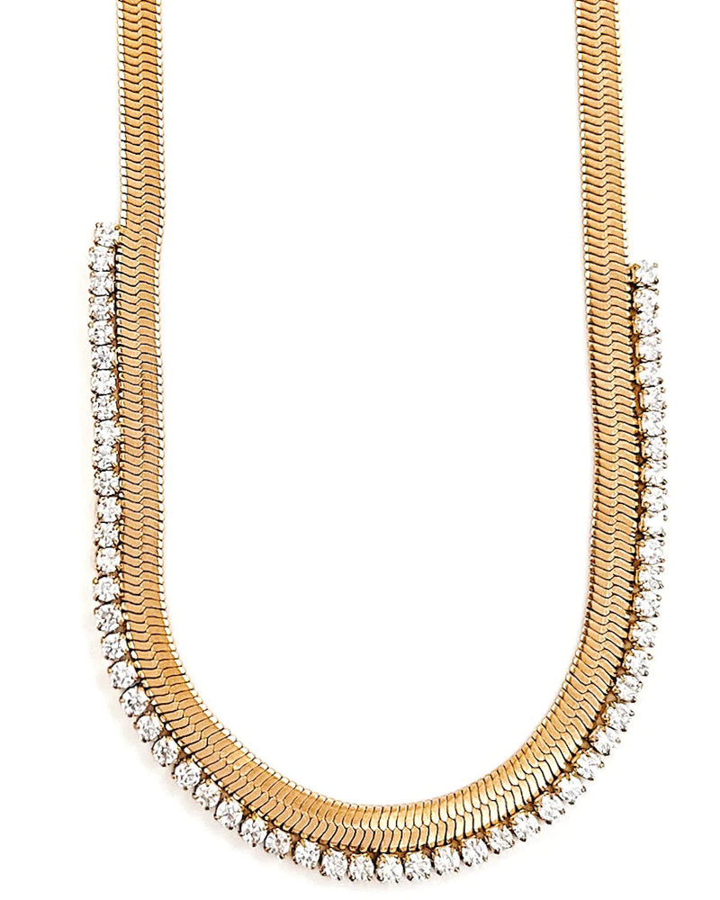 Noni Crystal Snake Chain Necklace