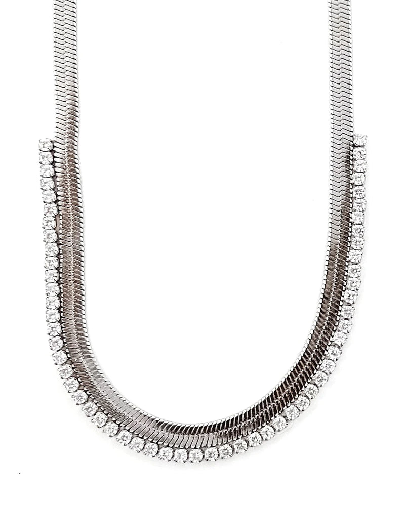 Noni Crystal Snake Chain Necklace