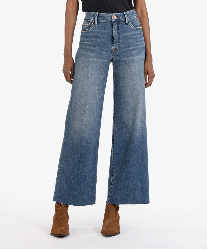 
            
                Load image into Gallery viewer, Meg High Rise Fab Ab Wide Leg Jean
            
        