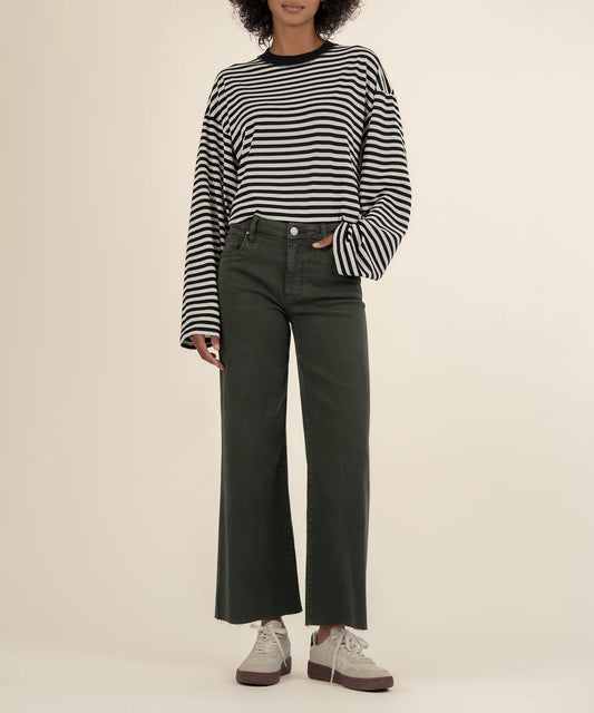 Meg High Rise Wide Leg Denim / Forest Green