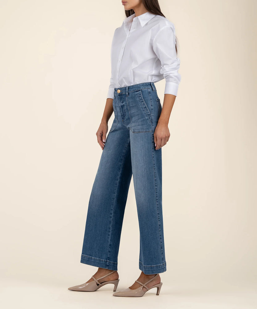 Meg High Rise Wide Straight Leg Denim