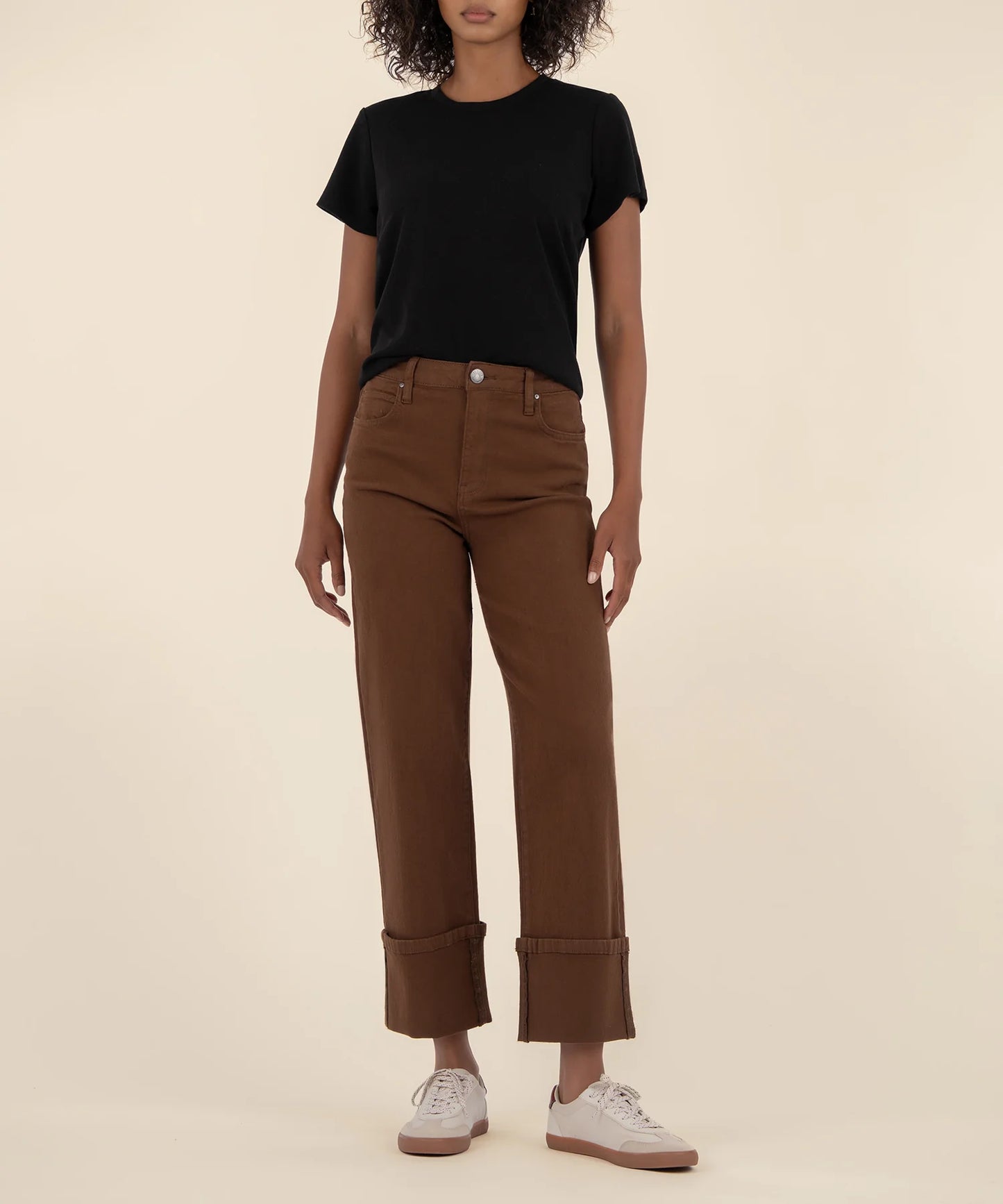 Sienna High Rise Straight Leg Cuff Denim