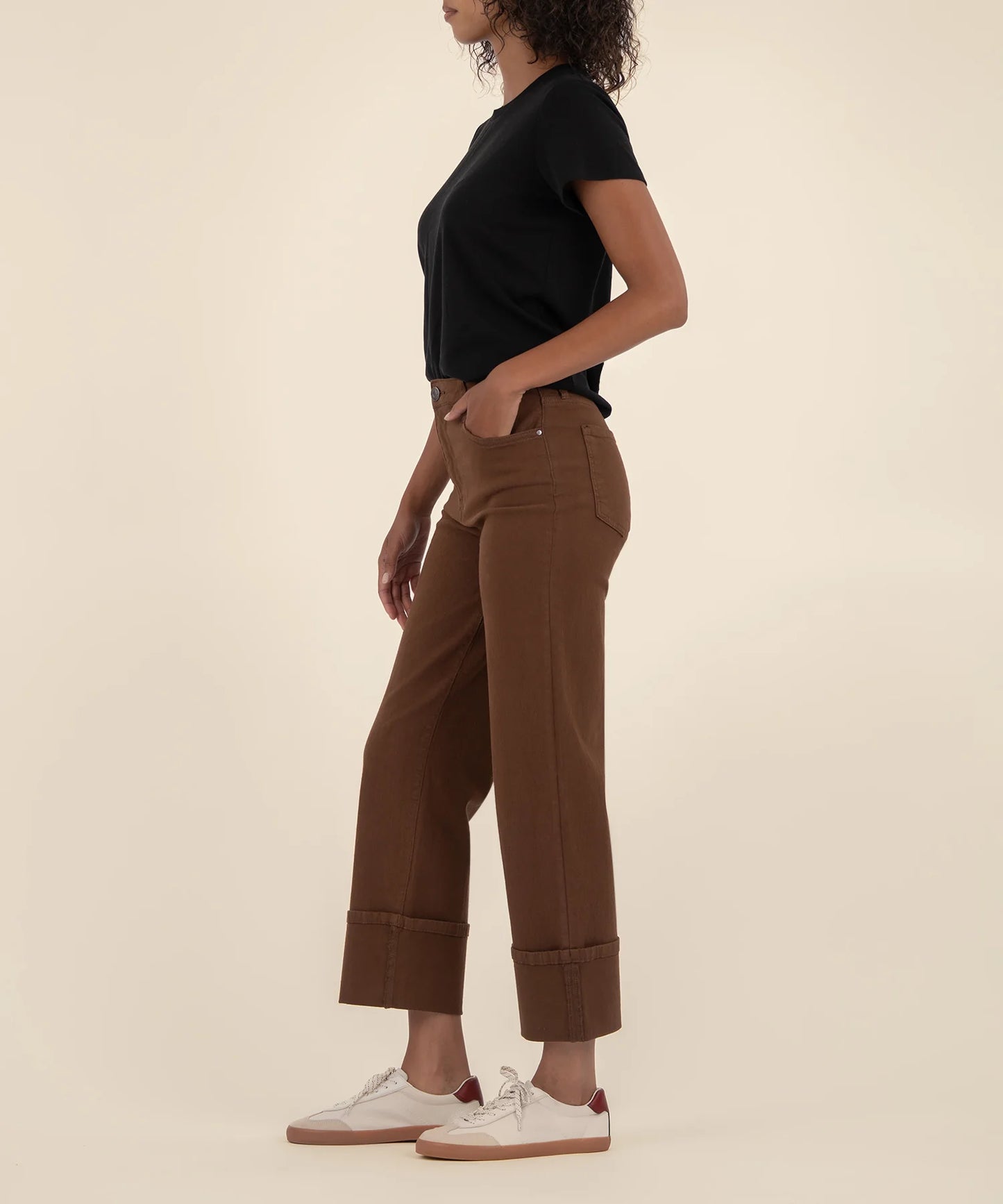 Sienna High Rise Straight Leg Cuff Denim