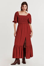 Smocked Puff Sleeve Dress