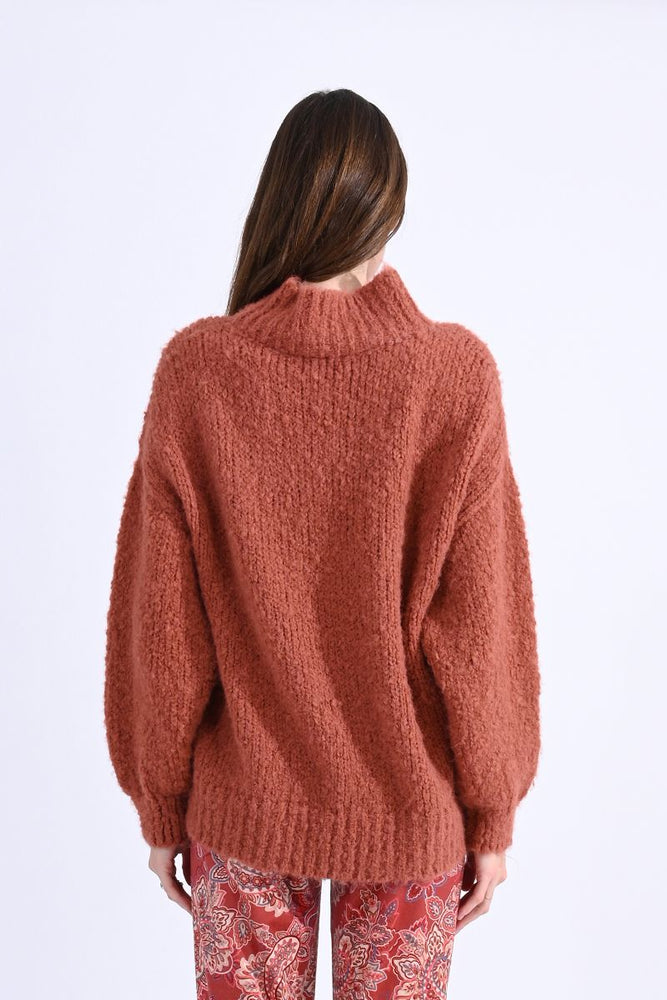 Soft Knit High Collar Sweater