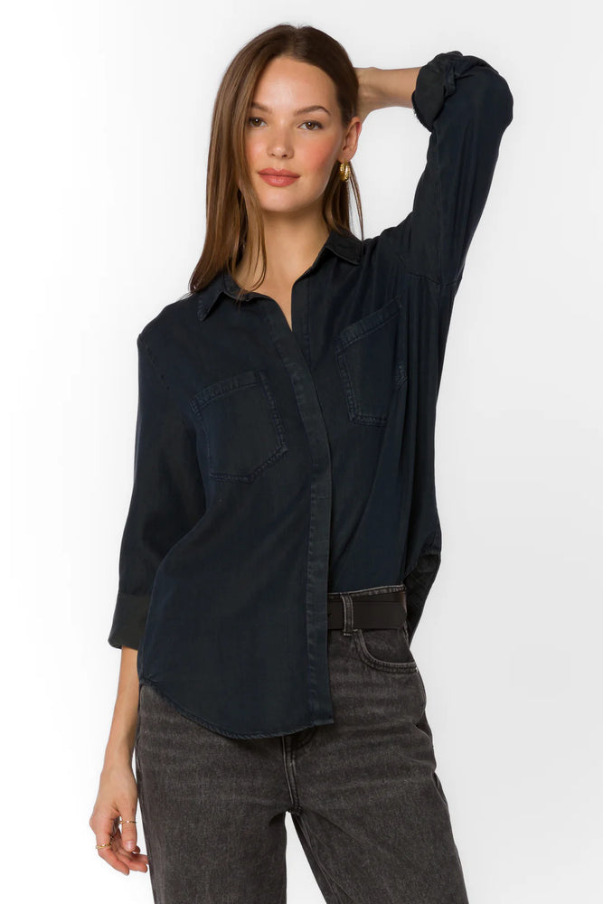 Riley Indigo Overdye Button Down Shirt