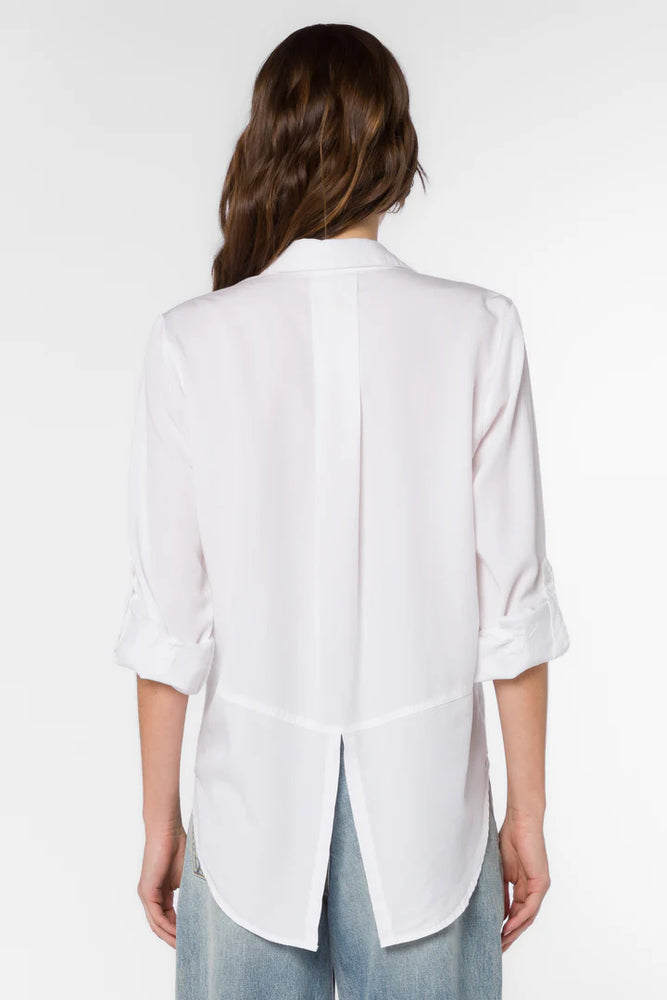 Riley Rolled Tab Sleeve Collared Top