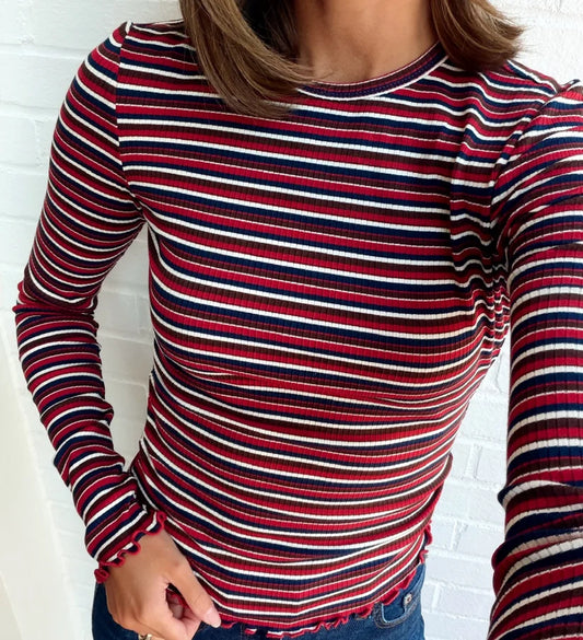 Melody Fitted Long sleeve Stripe Top