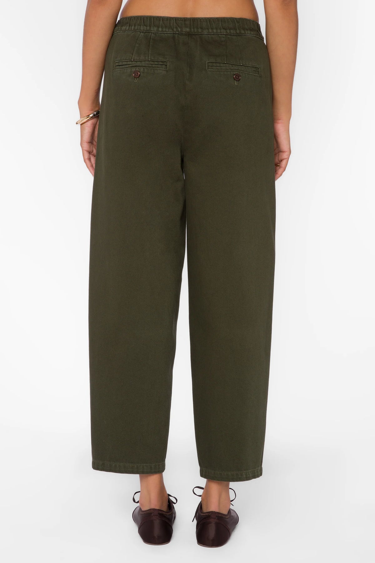 Toni Drawstring Olive Green Pant