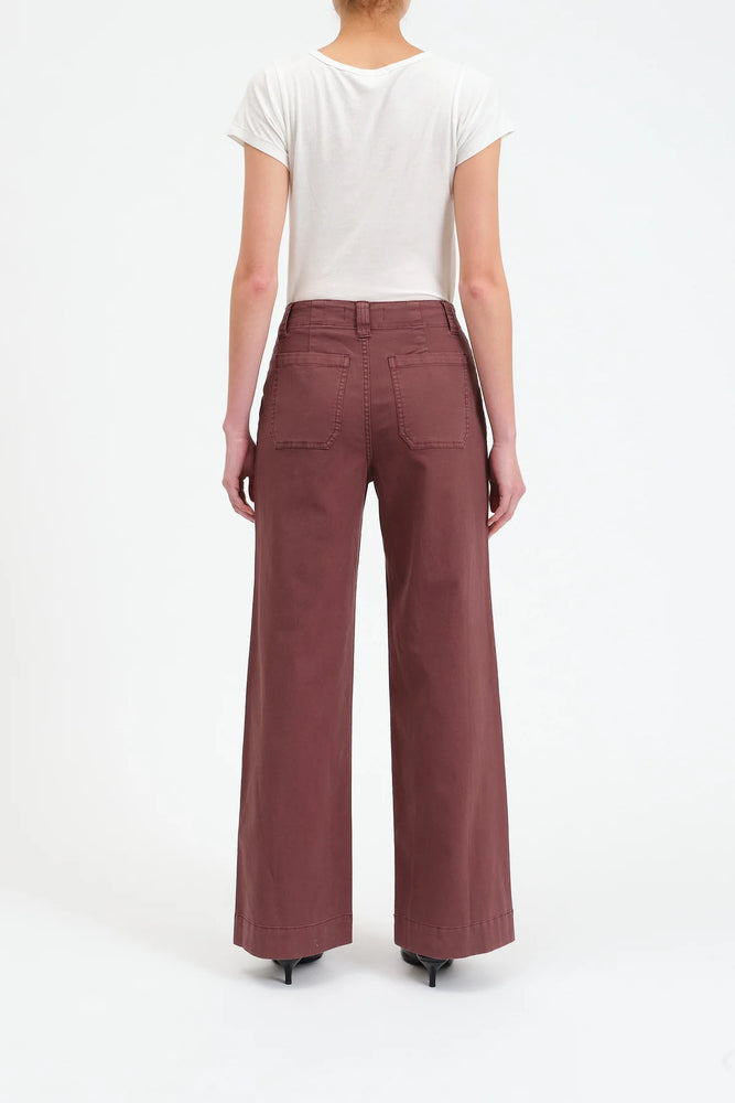 High Rise Wide Leg Brown Pants