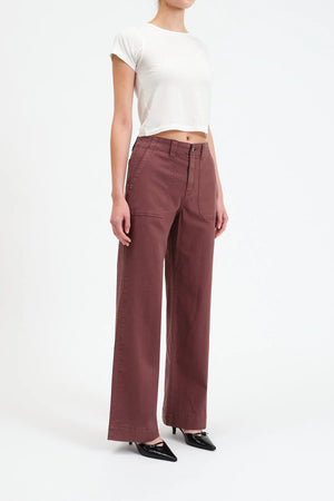 High Rise Wide Leg Brown Pants