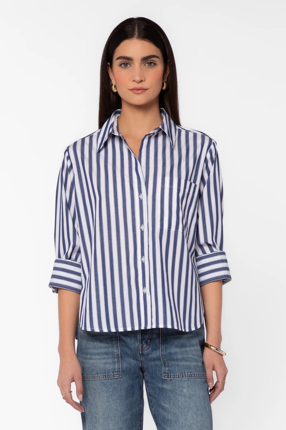 Valencia Indigo Stripe Cotton Shirt
