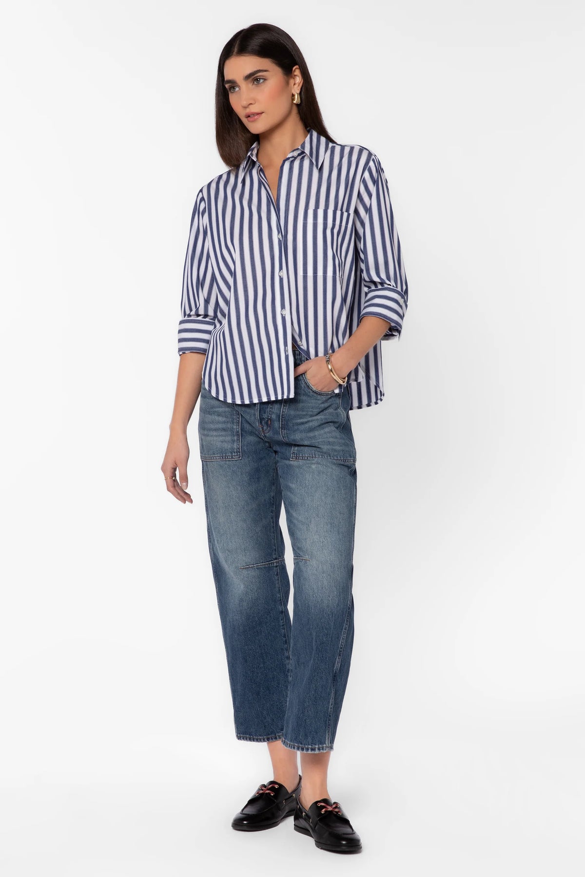 Valencia Indigo Stripe Cotton Shirt