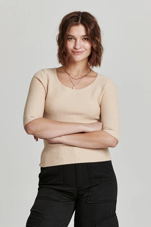 
            
                Load image into Gallery viewer, Leo Scoop Neck Rib Top
            
        