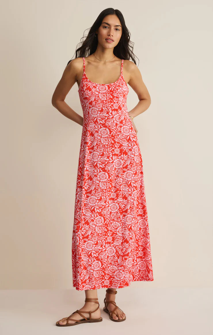 Juliet Pink Floral Midi Dress