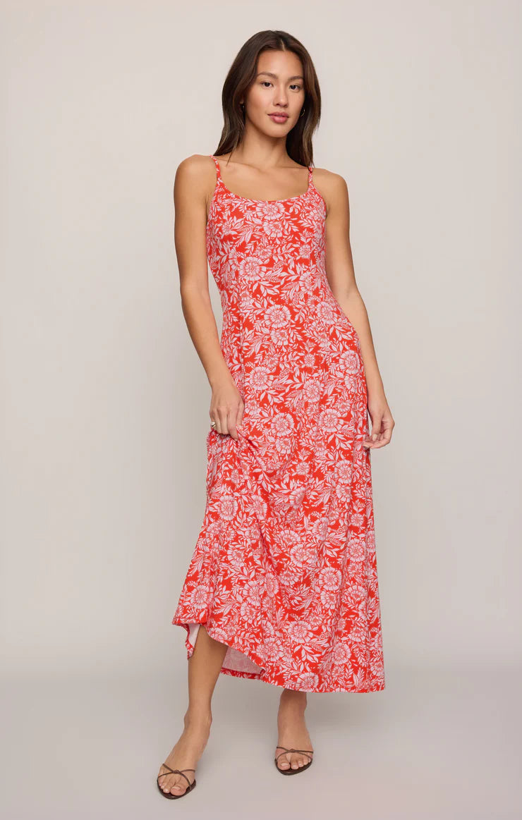 Juliet Pink Floral Midi Dress