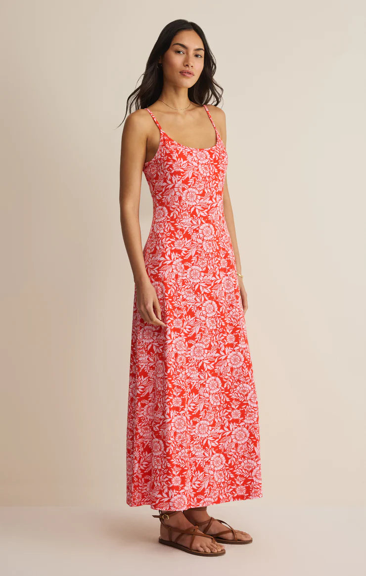 Juliet Pink Floral Midi Dress