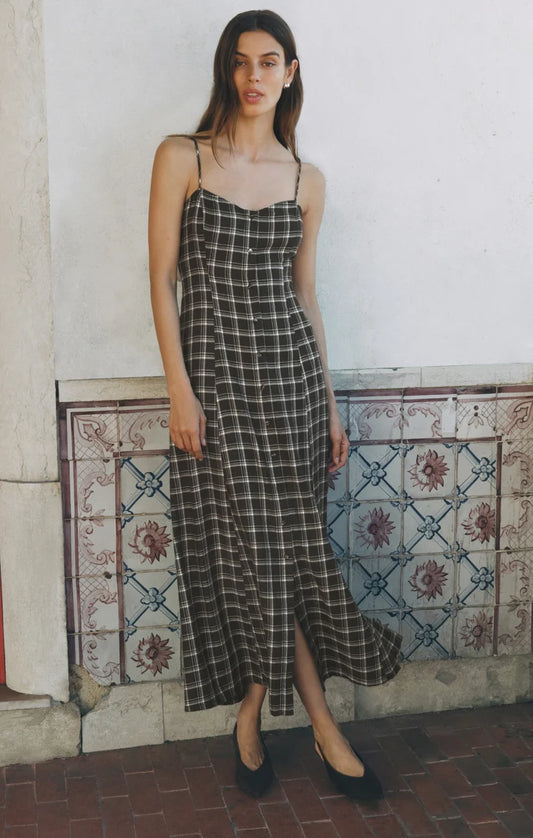 Lucy Plaid Midi Dress