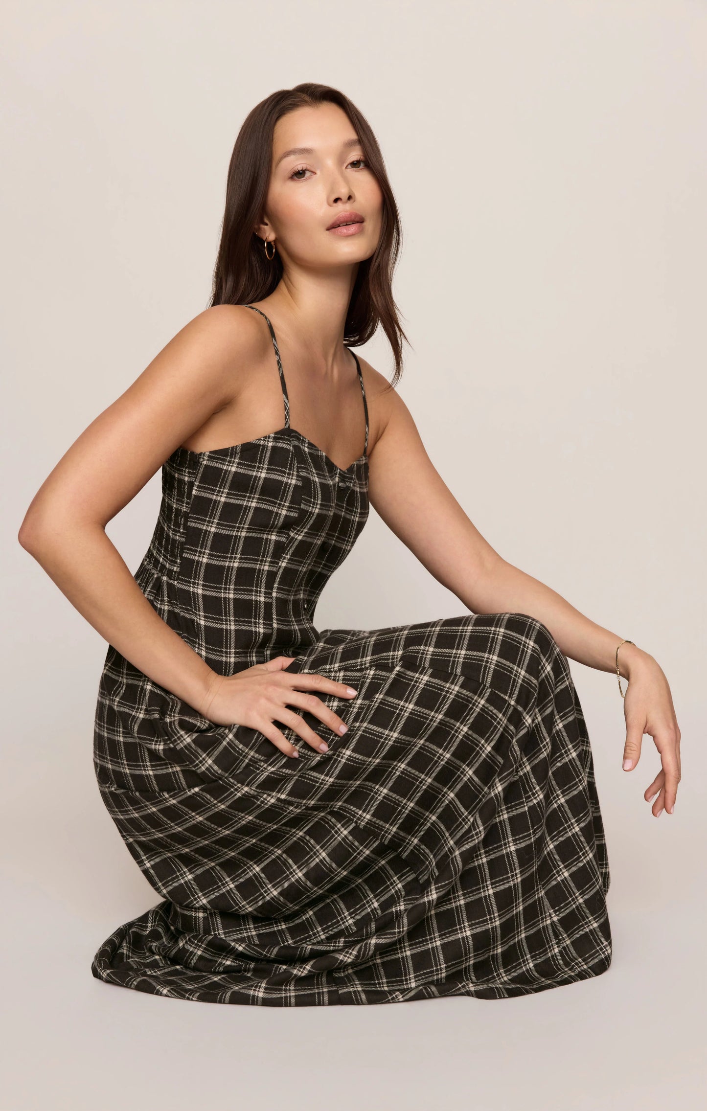 Lucy Plaid Midi Dress