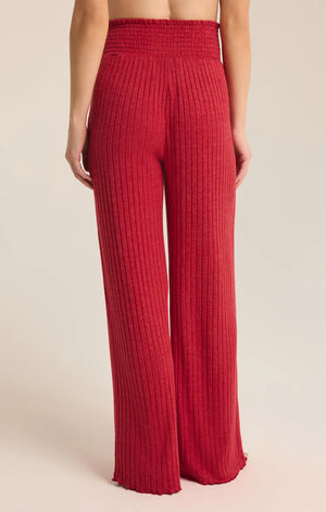 Dawn Smocked Rib Red Lounge Pant