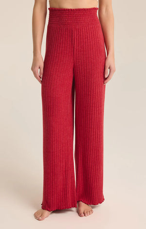 Dawn Smocked Rib Red Lounge Pant