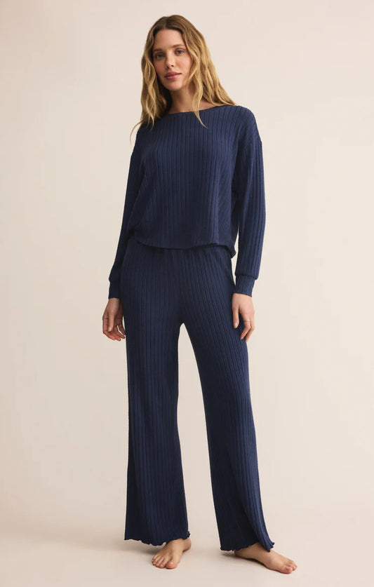 Dawn Smocked Silky Rib Pant