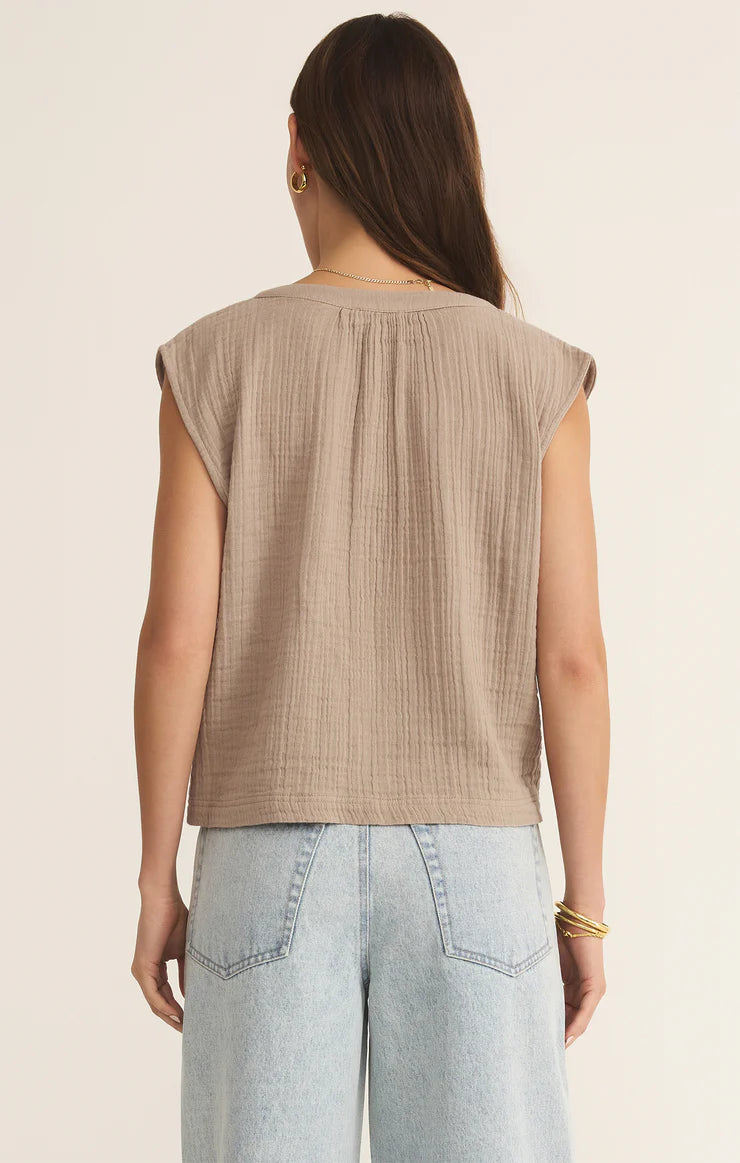 Cliffside V Neck Airy Gauze Top