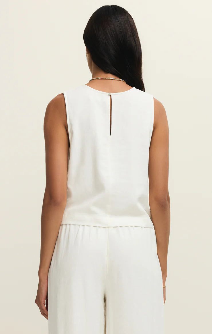 Sloane Linen Cropped Tank Top
