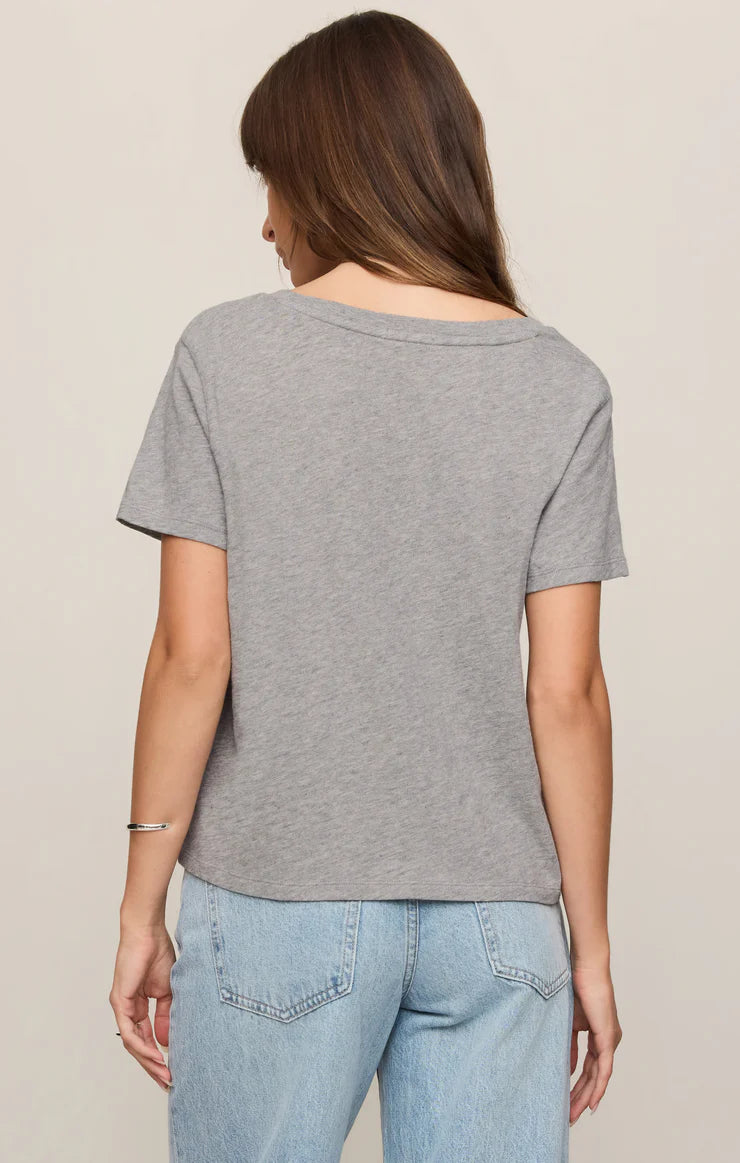 Nomad Slub V neck Tee-Grey