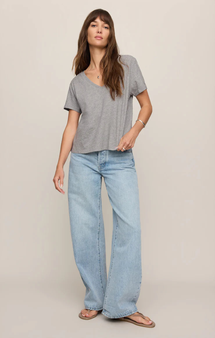Nomad Slub V neck Tee-Grey