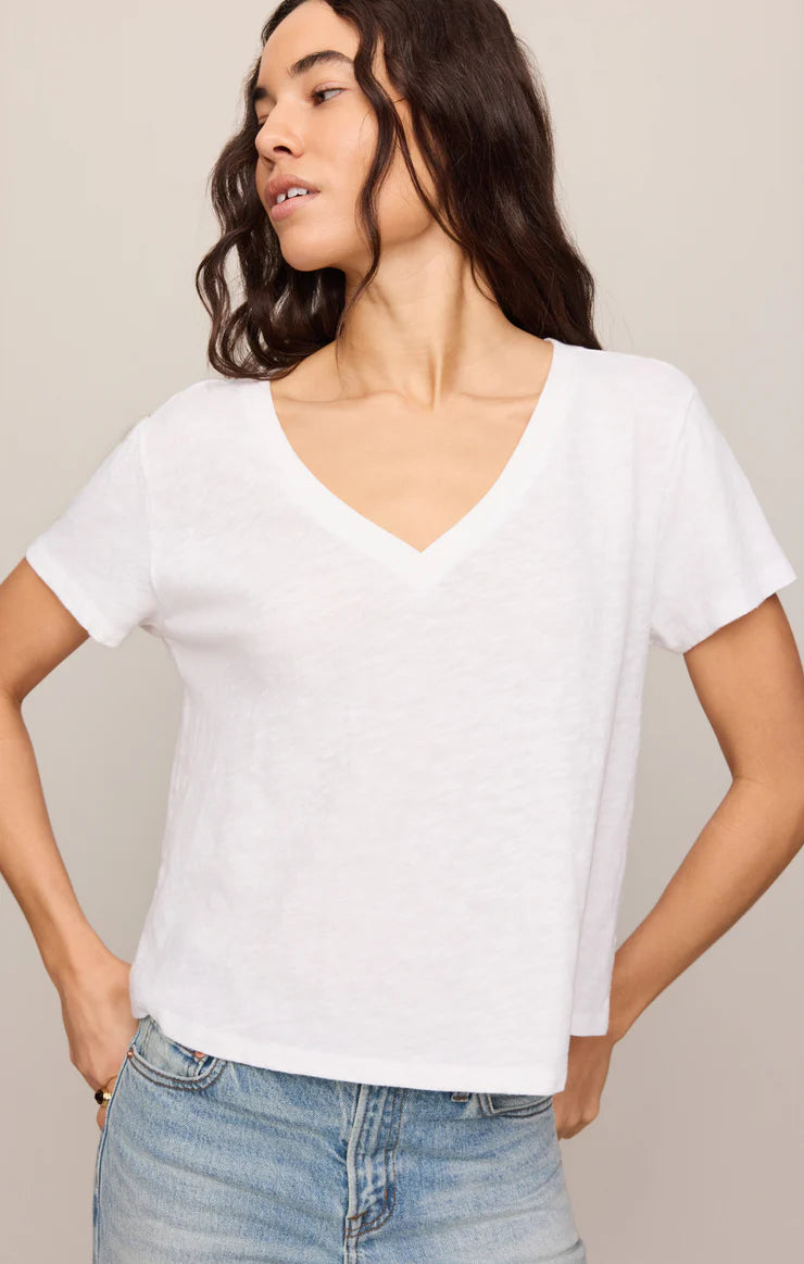 Nomad Slub V-Neck Tee-White