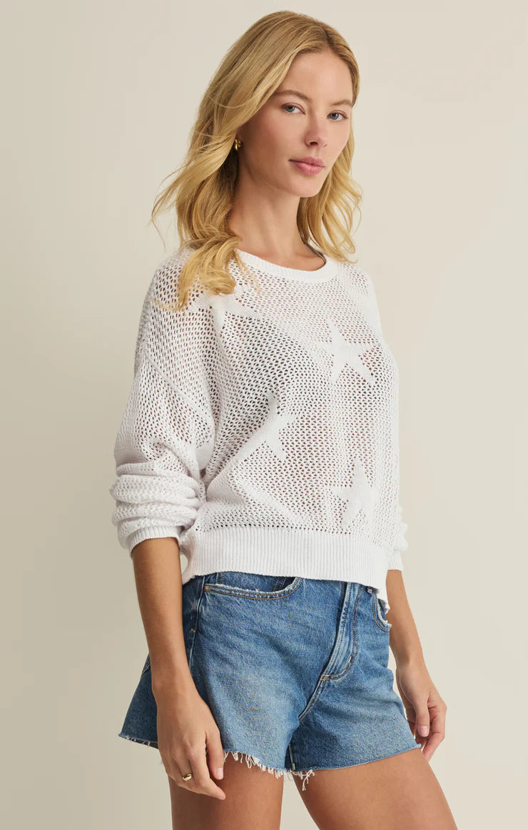 Star Of The Show Crochet Top/White