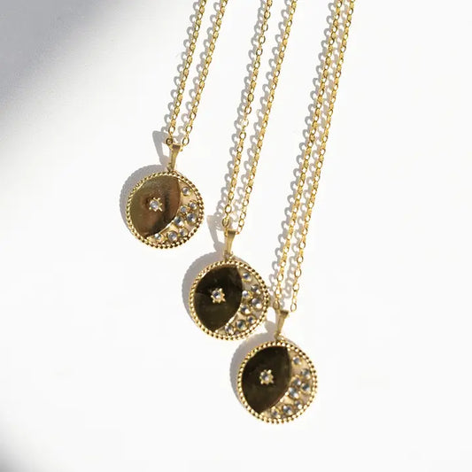 Radiant Moon Gold Necklace